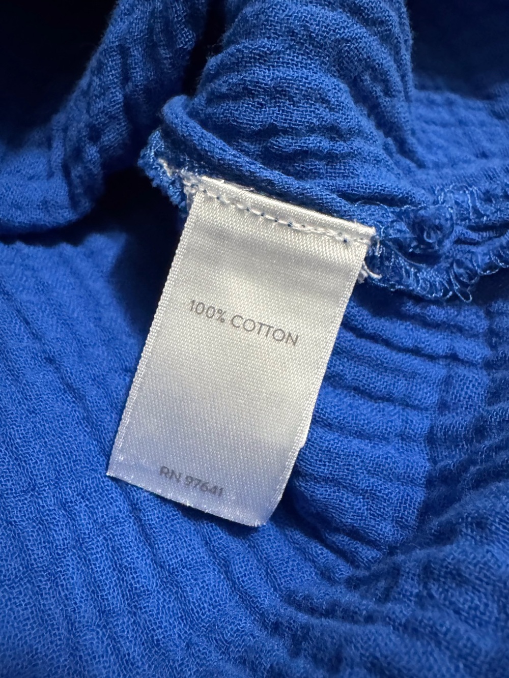 J. Jill Vibrant Blue 100% Cotton Gauze One Pocket Midi Shirtdress Large - Picture 13 of 15